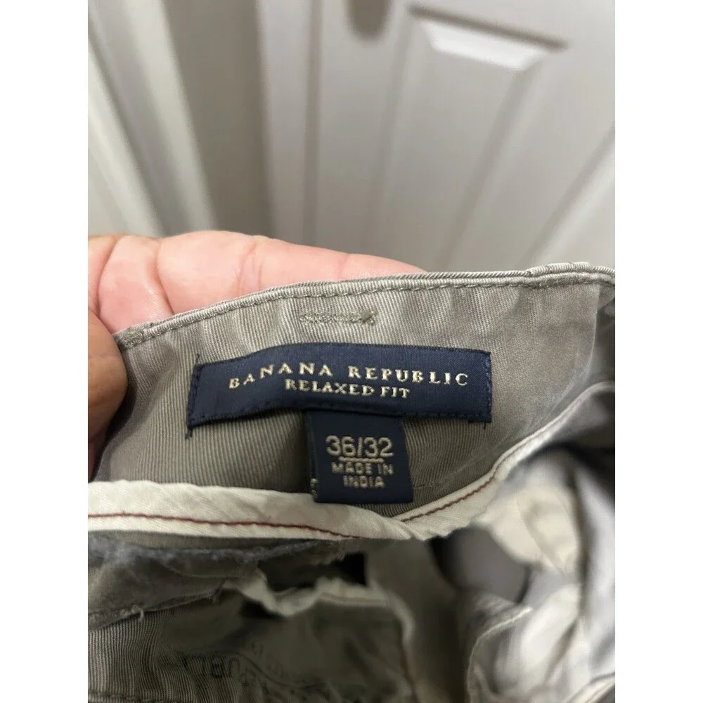 Banana Republic Men’s Cargo Pants 36x32 Relaxed Fit Gray 100% Cotton